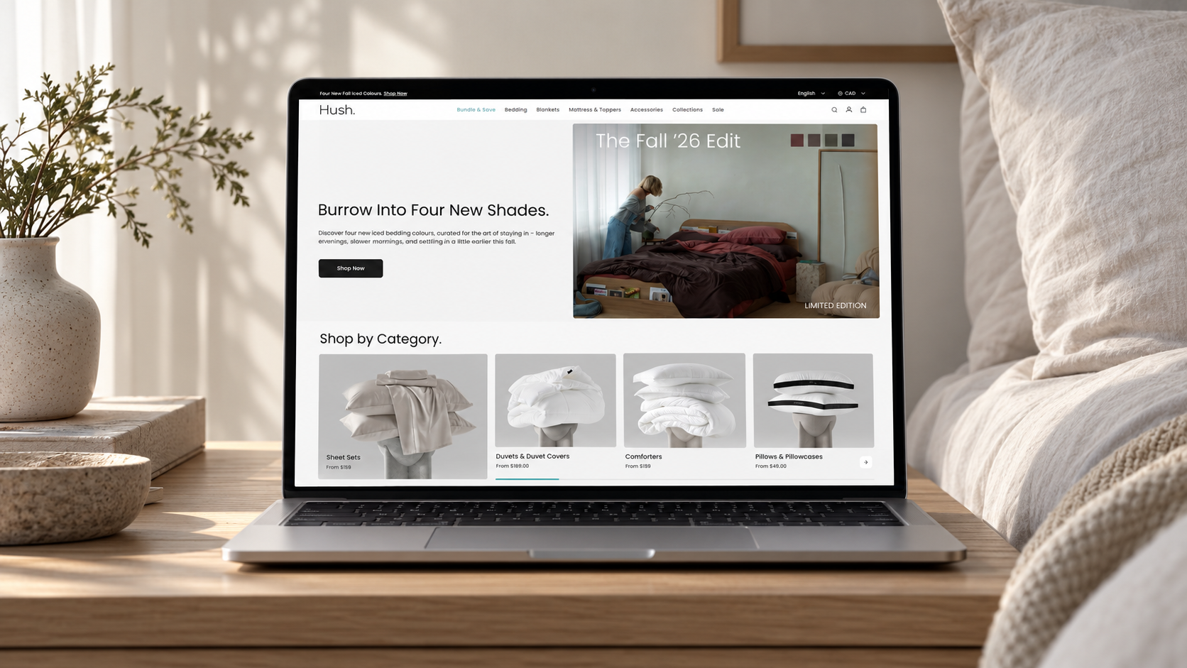 Hush store mockup