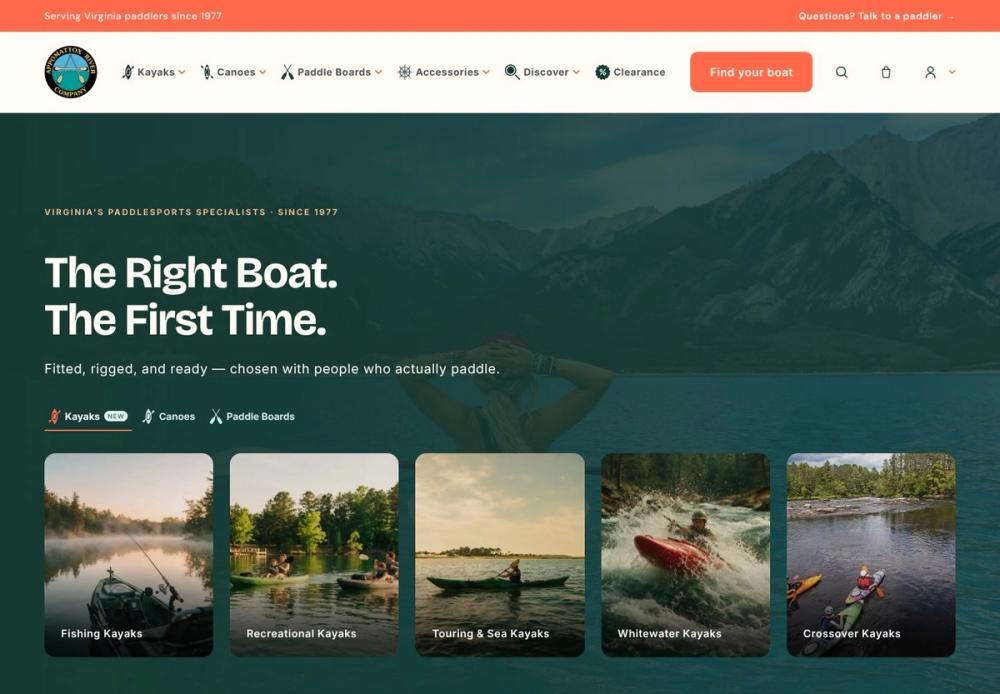 Virginia's paddlesports specialists get a boat-finder storefront