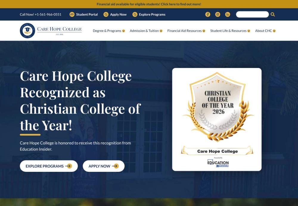27% growth in active users for Care Hope College