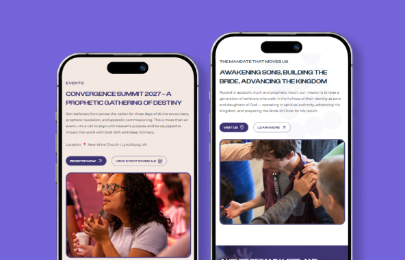 New Wine Church website — design direction 1