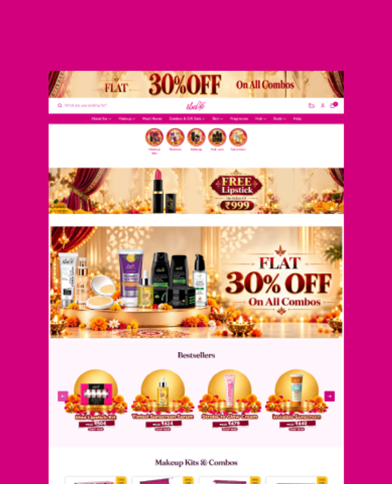 Iba Cosmetics website — page design 2