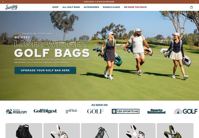 Sunday Golf storefront