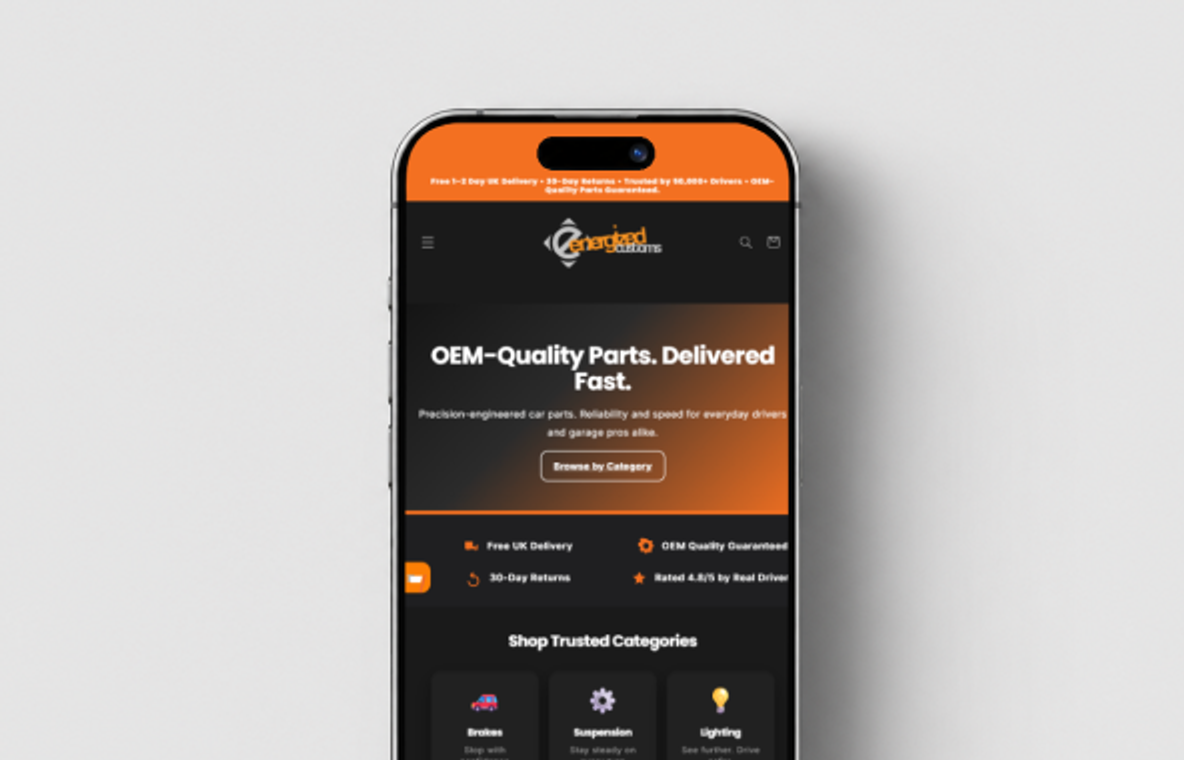 Energized Customs website — design direction 2