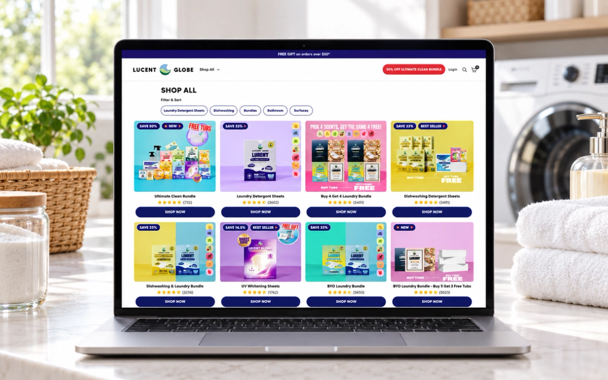 Lucent Globe website — design direction 1