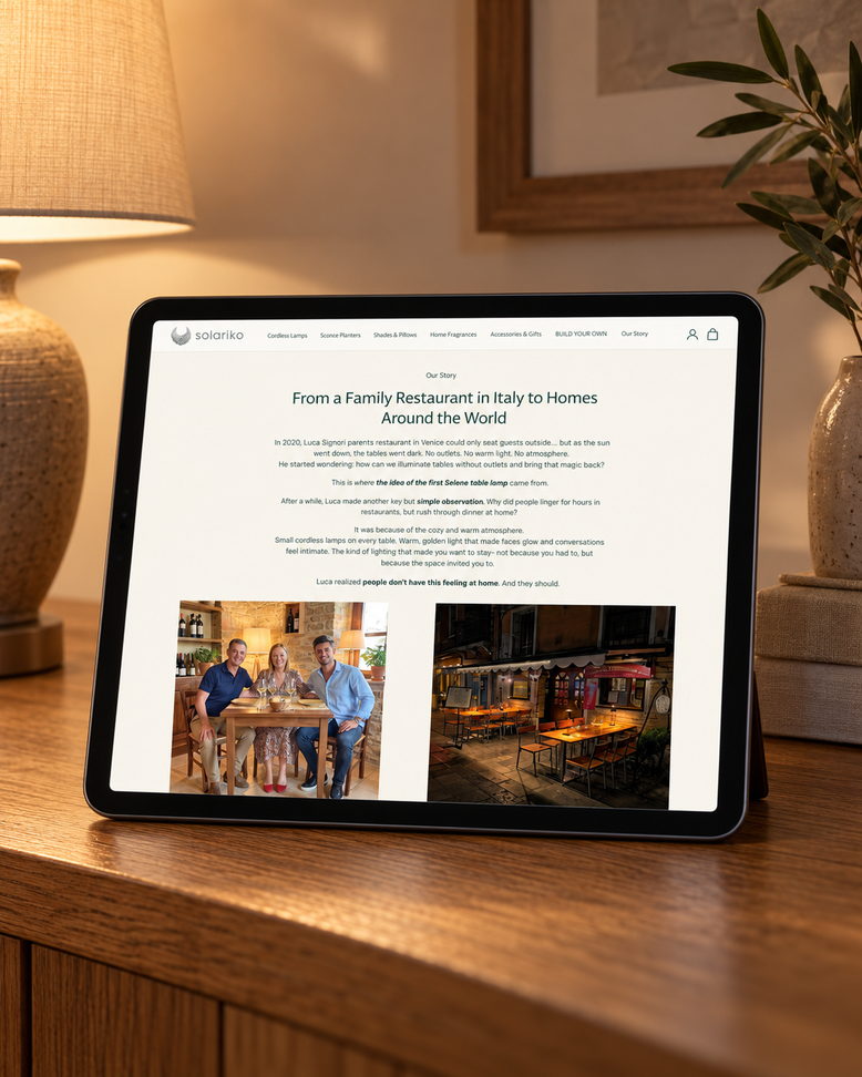 Solariko website — page design 2
