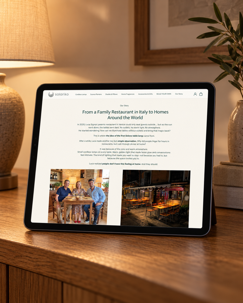 Solariko website — page design 2