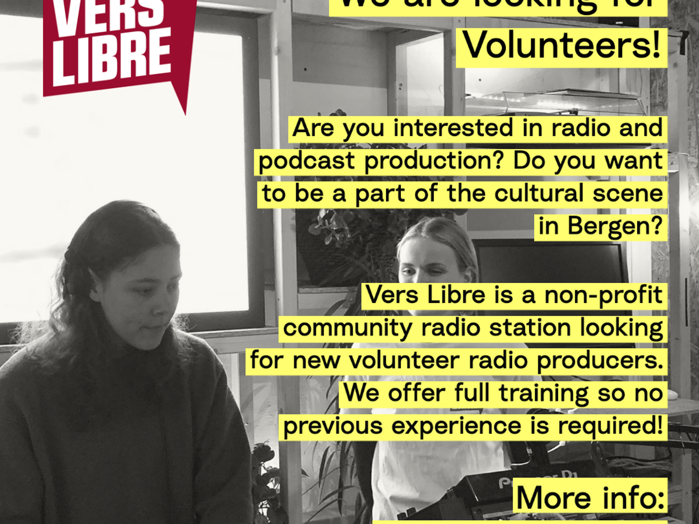 Vers Libre is looking for volunteers!