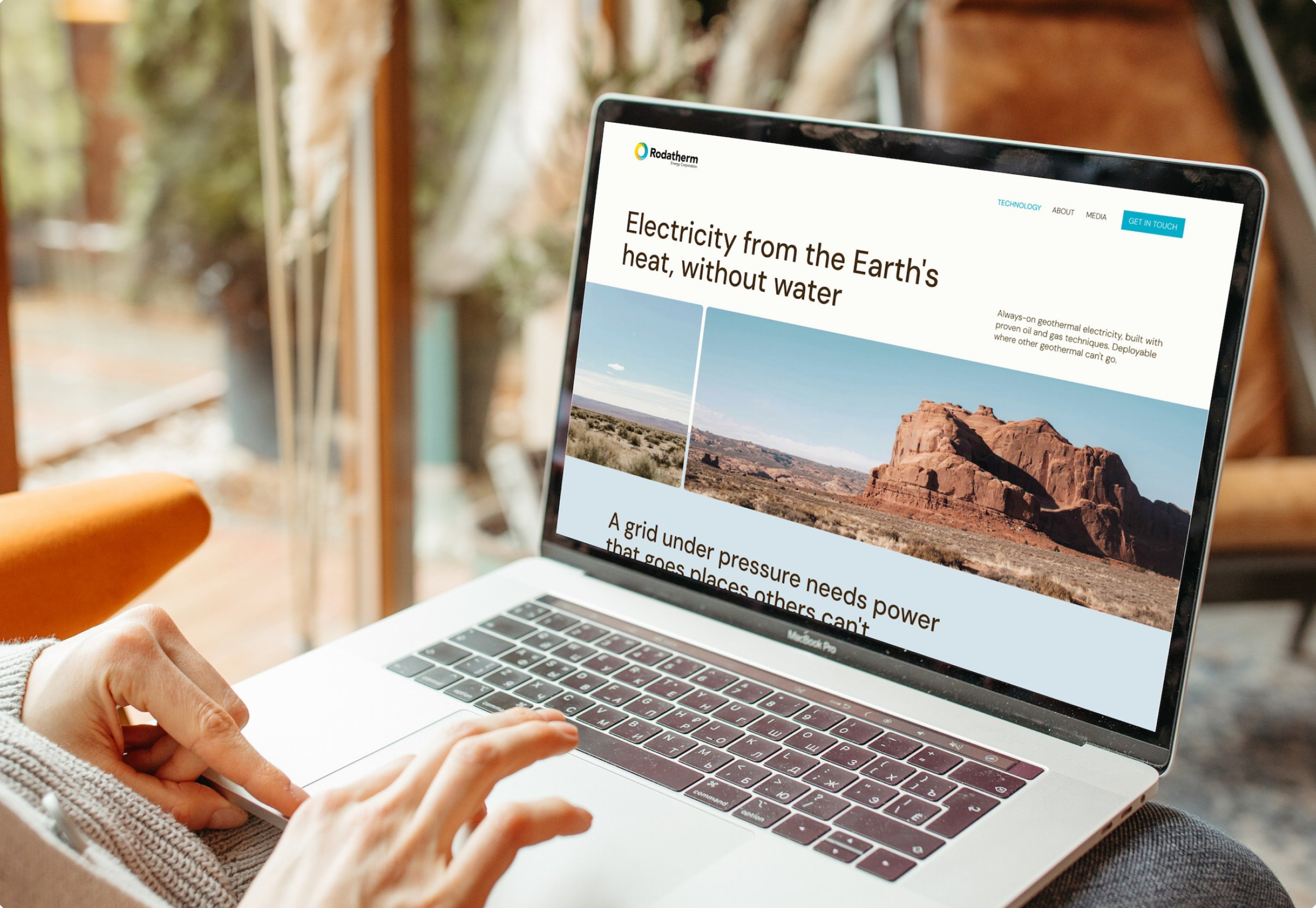 The redesigned Rodatherm website open on a laptop