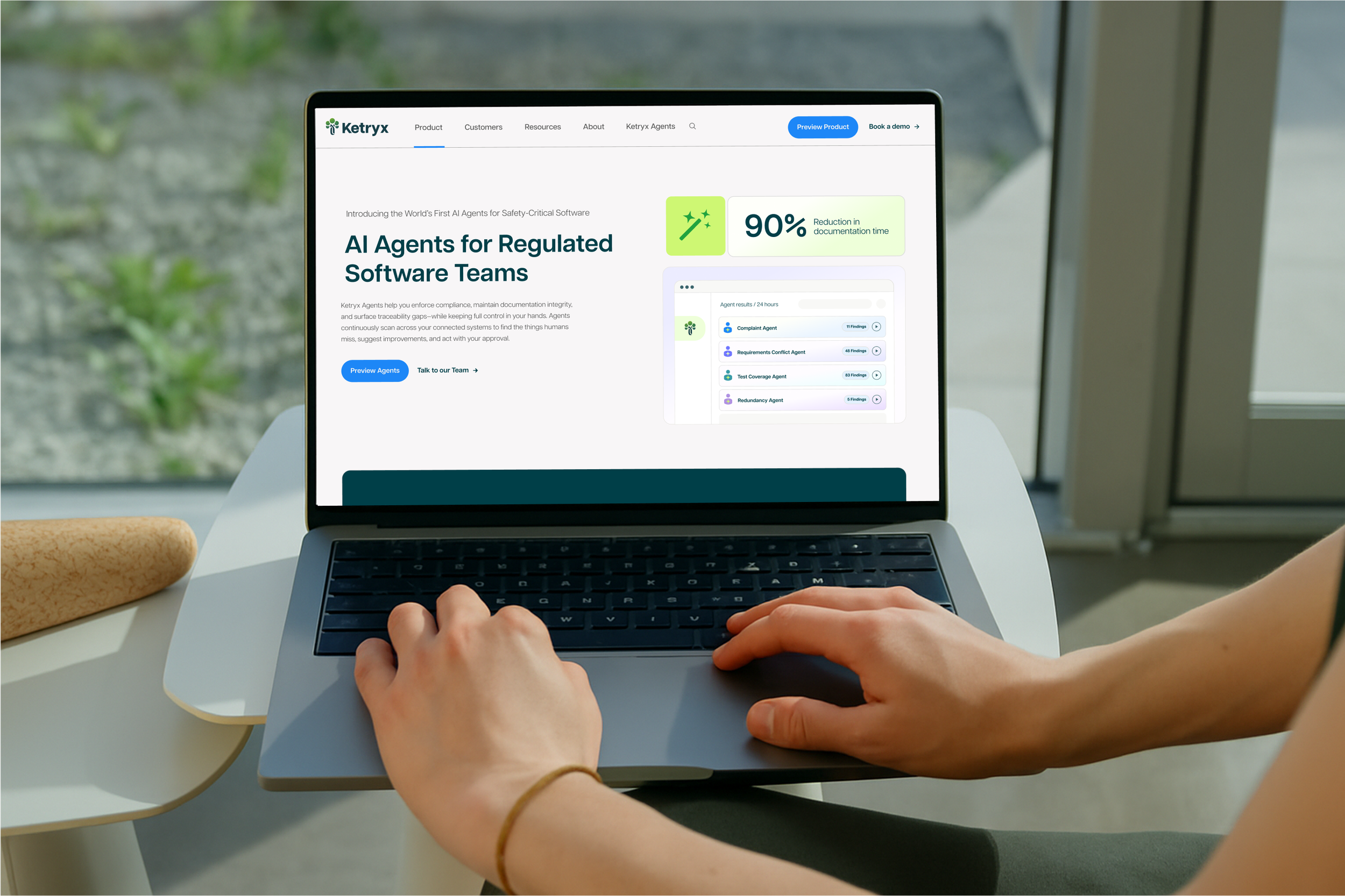The refreshed Ketryx website open on a laptop