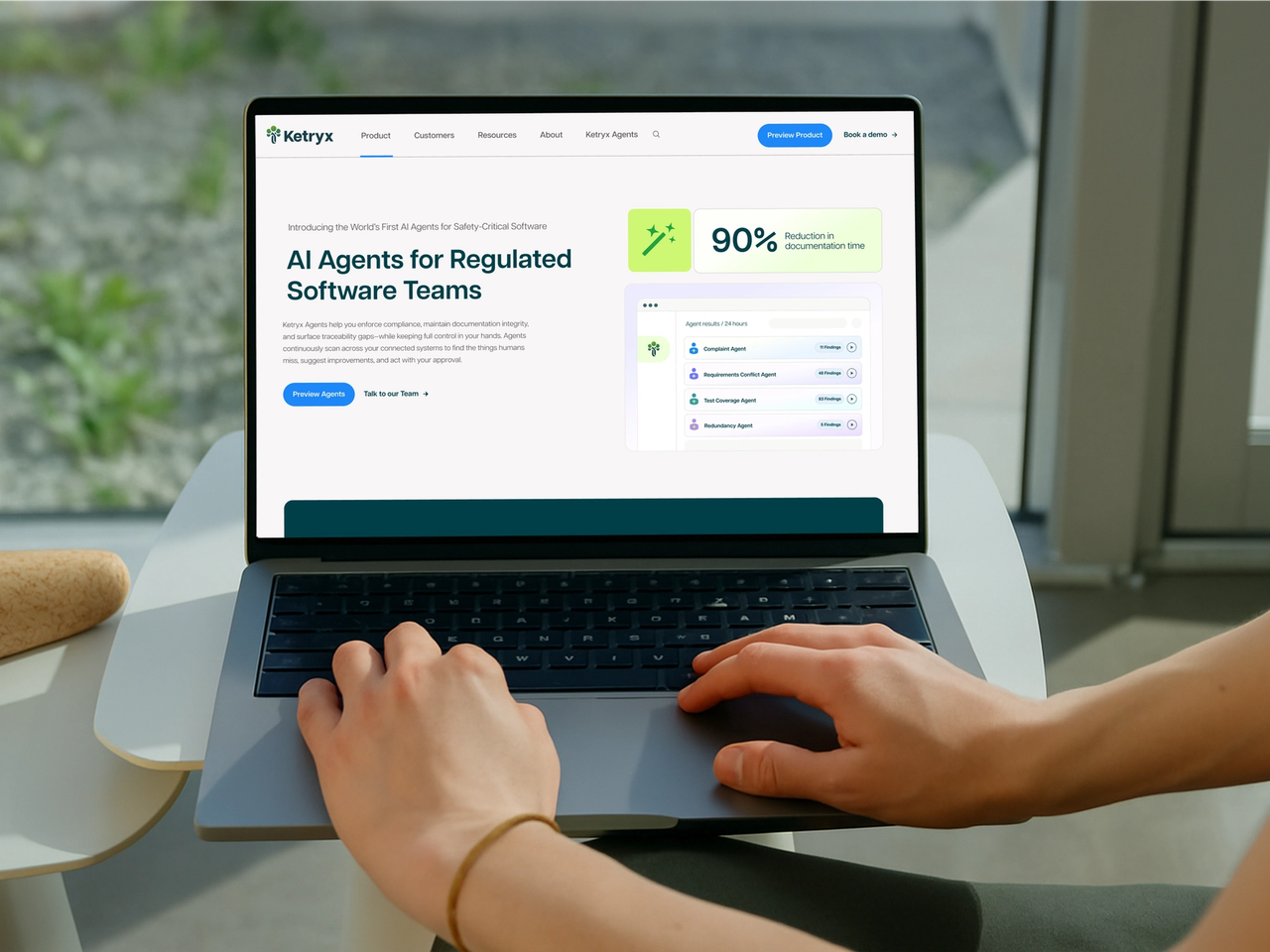 The refreshed Ketryx website open on a laptop