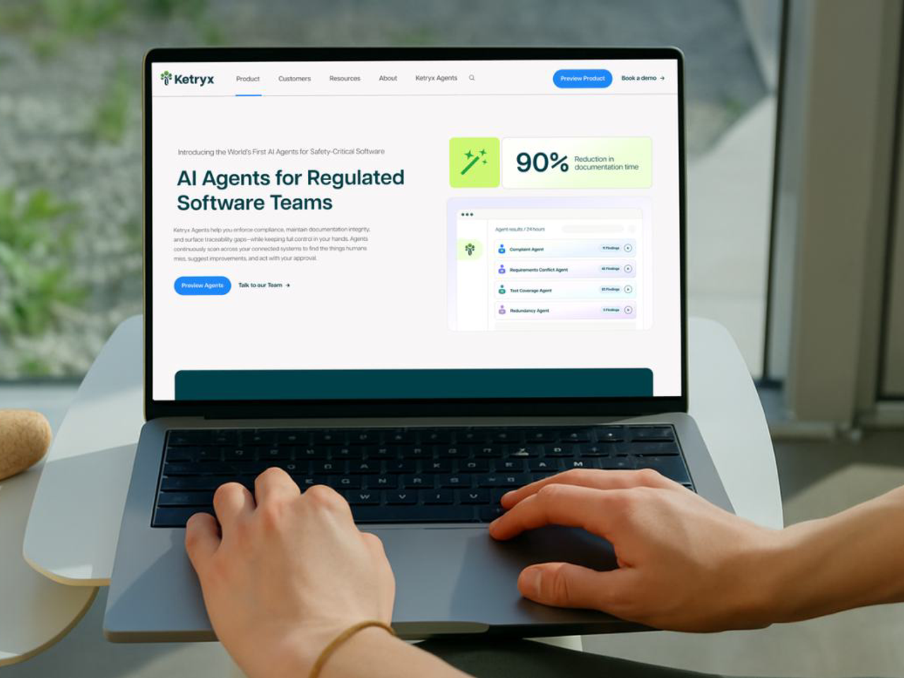 Ketryx website shown on a laptop