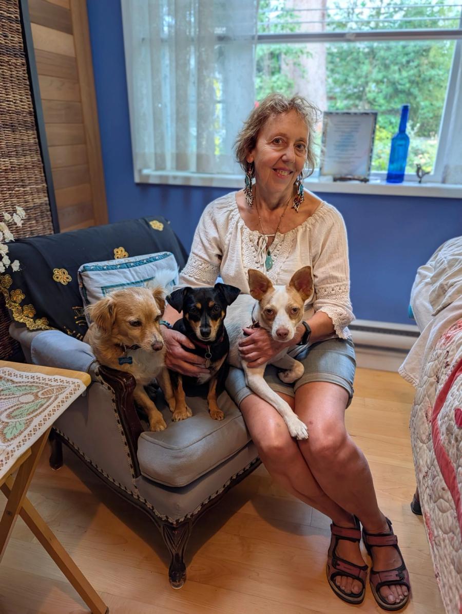 Me with my three dogs