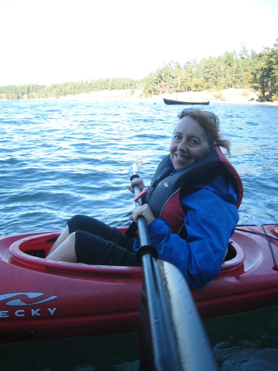 Me kayaking off the coast