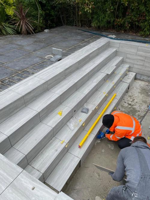 Tiling the new steps