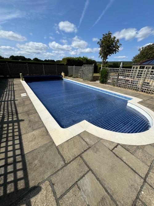 Swimming pool refurbishment from angle