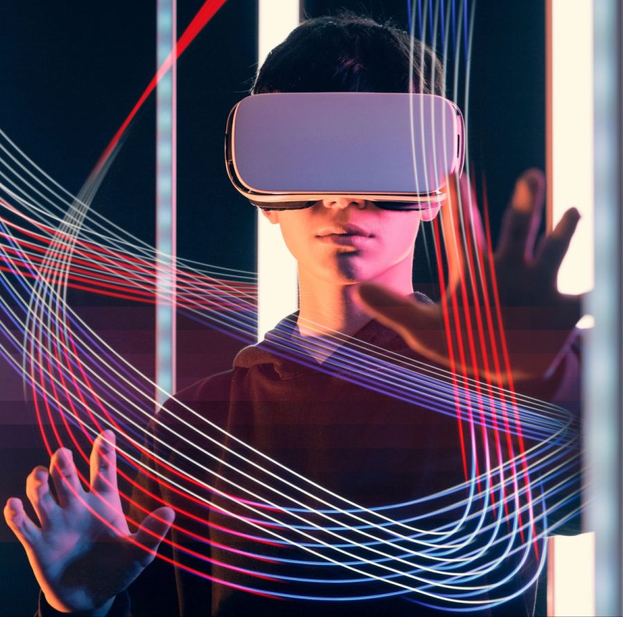 Person wearing a VR headset