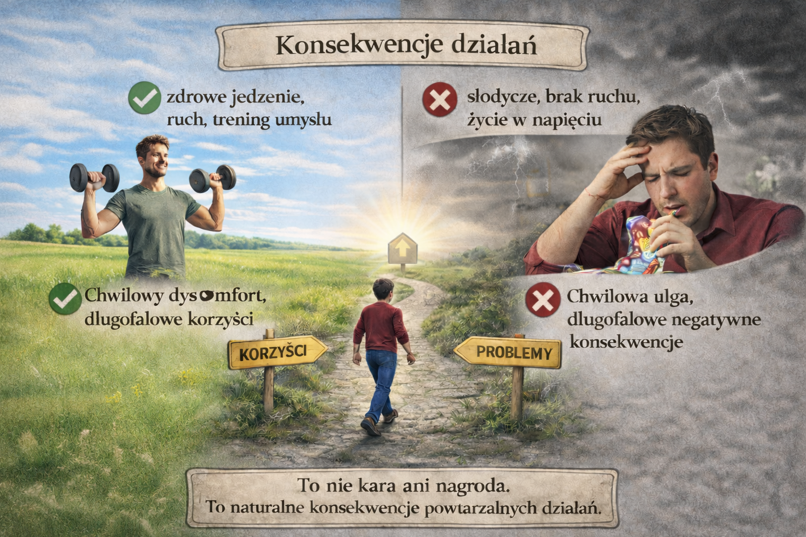 konsekwencje działań, krótkofalowe, długofalowe,