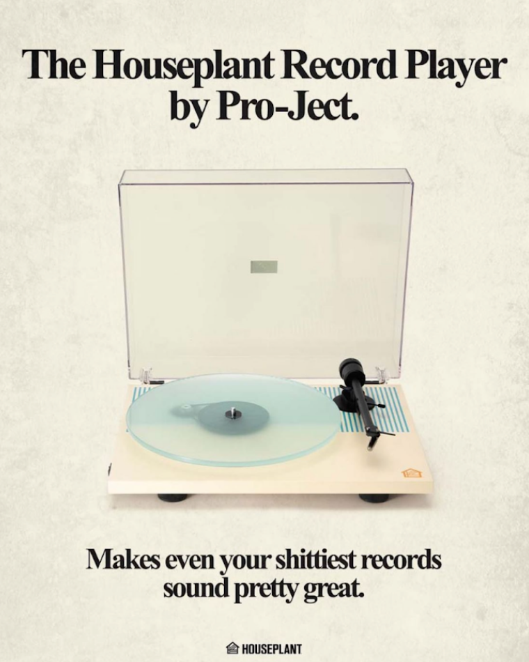 houseplant record player advert