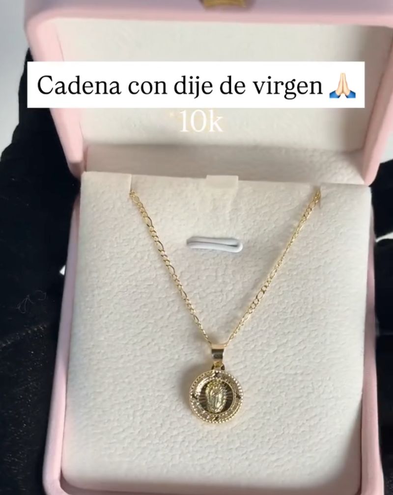 Cadena con dije de la Virgen - Joyeros Meza Guadalajara