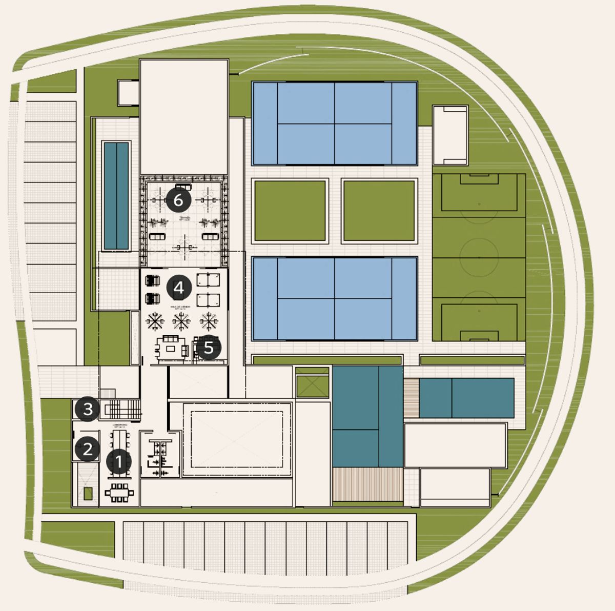 Planta alta en la Casa Club de Amada