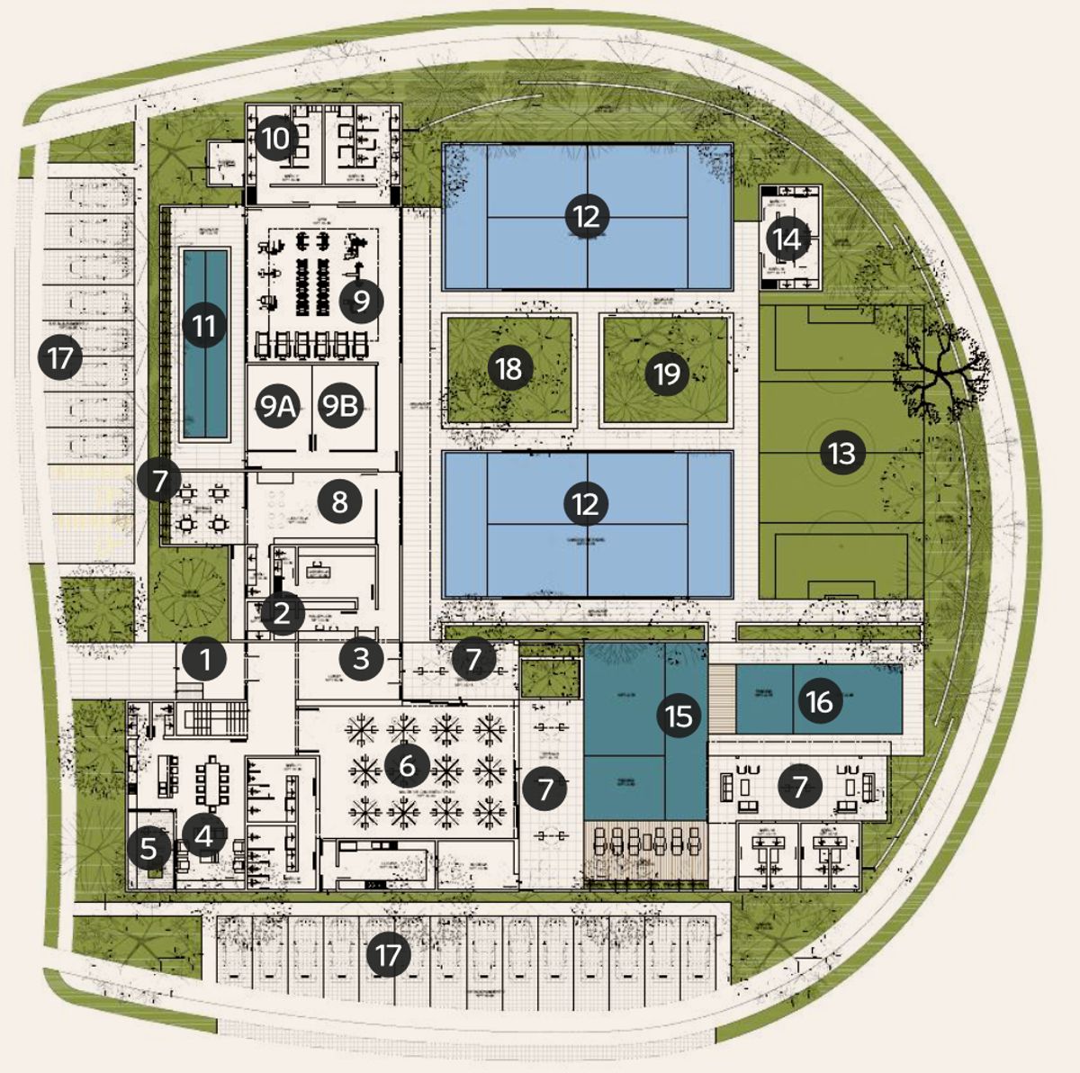 Planta baja en la Casa Club de Amada
