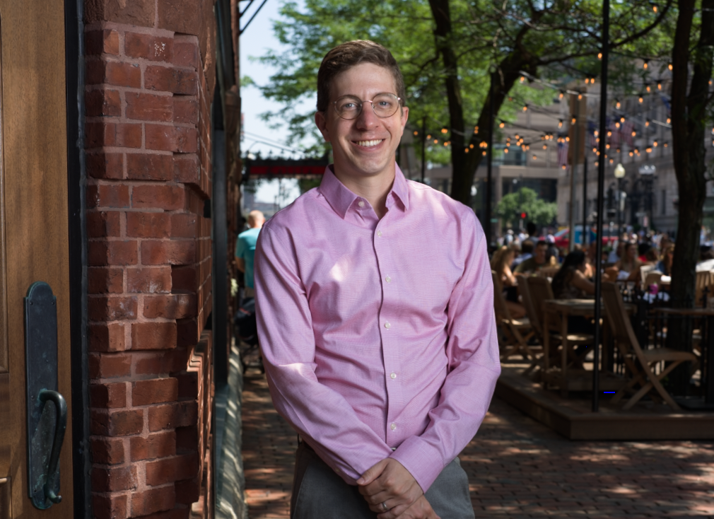 Victor Cohen standing outside Back Bay office