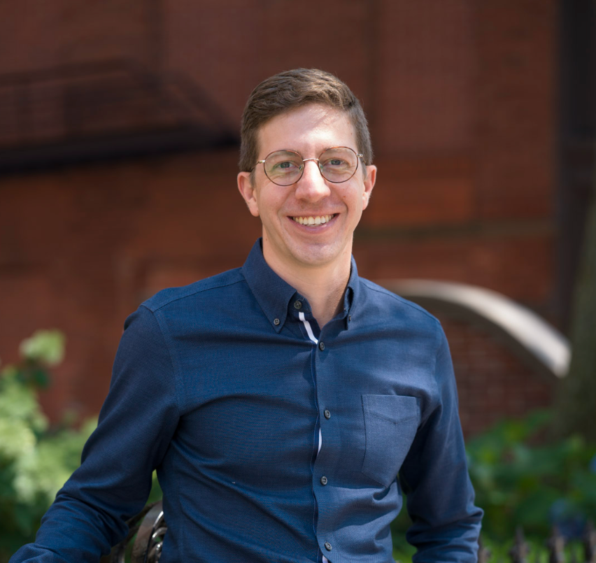 A young psychiatrist standing in Back Bay, Boston.