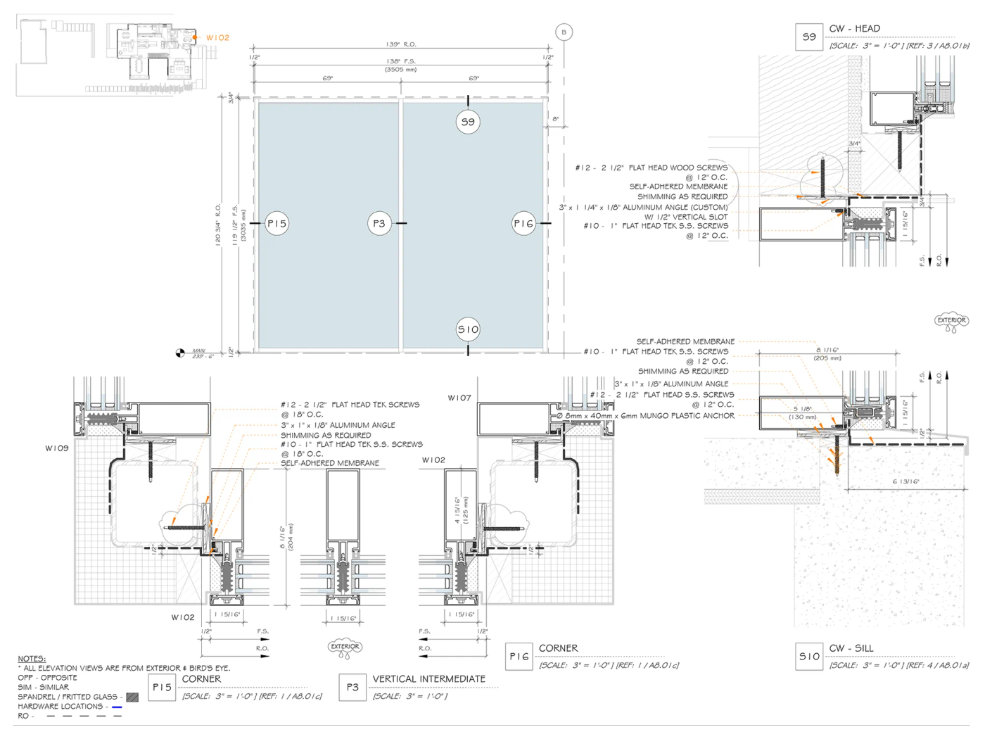 FACADE SHOP DRAWINGS — service example