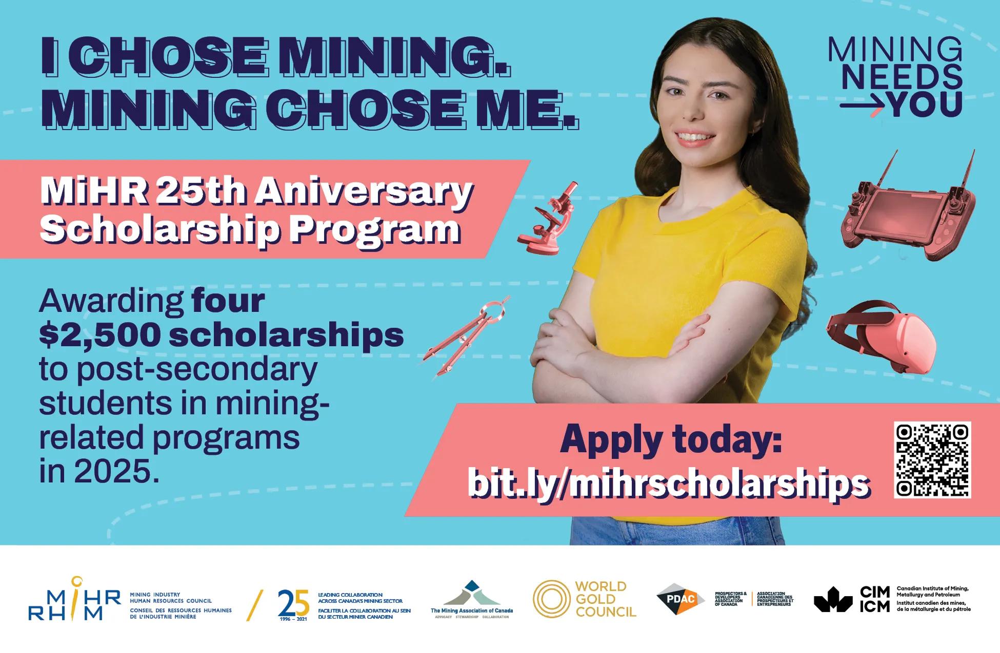 2025 I Chose Mining. Mining Chose Me. Scholarship Program Banner