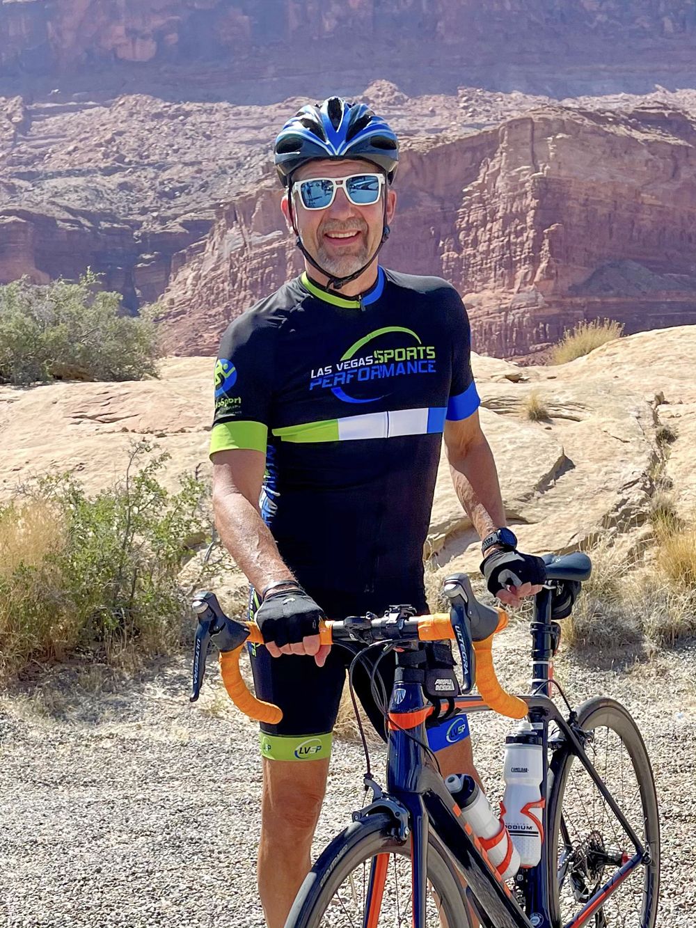 Bill Greaves on a bicycle