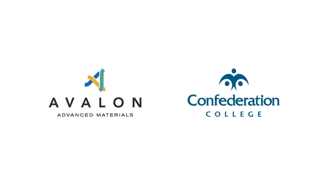 Confederation College and Avalon Advanced Materials logos
