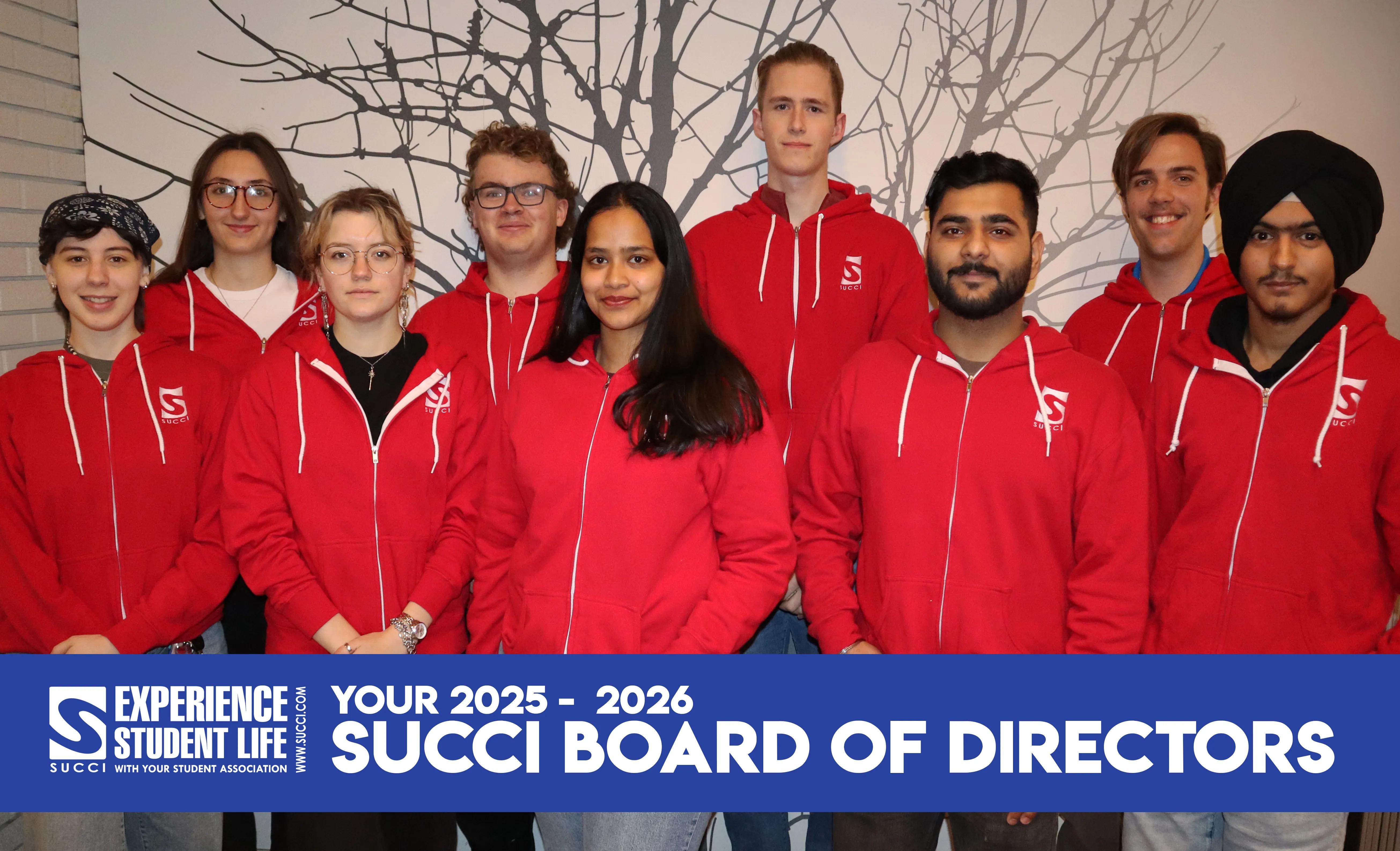 SUCCI Board of Directors members for the 2025–2026 academic year