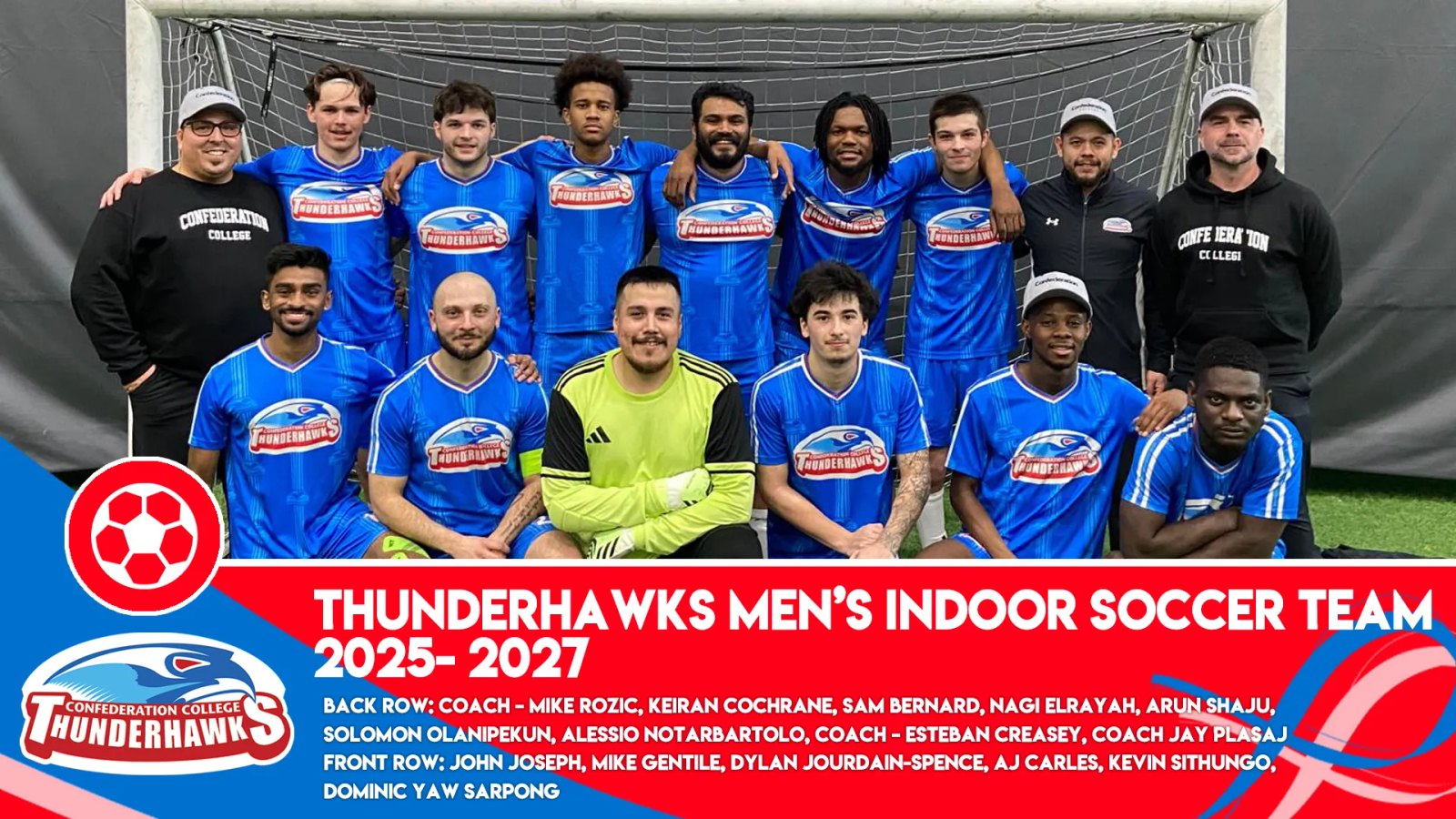 Thunderhawks men’s indoor soccer team group