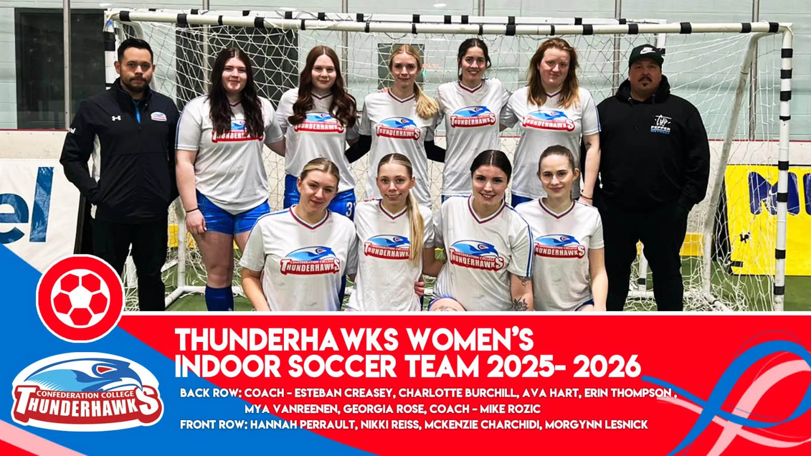 Thunderhawks women’s indoor soccer team group