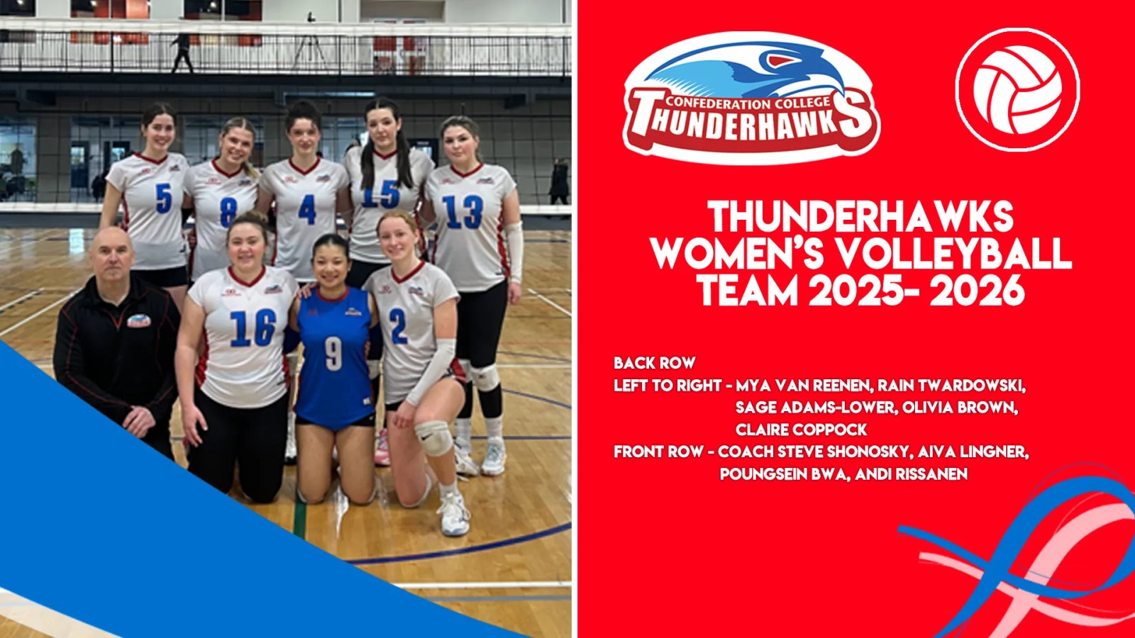 Thunderhawks women’s volleyball team group