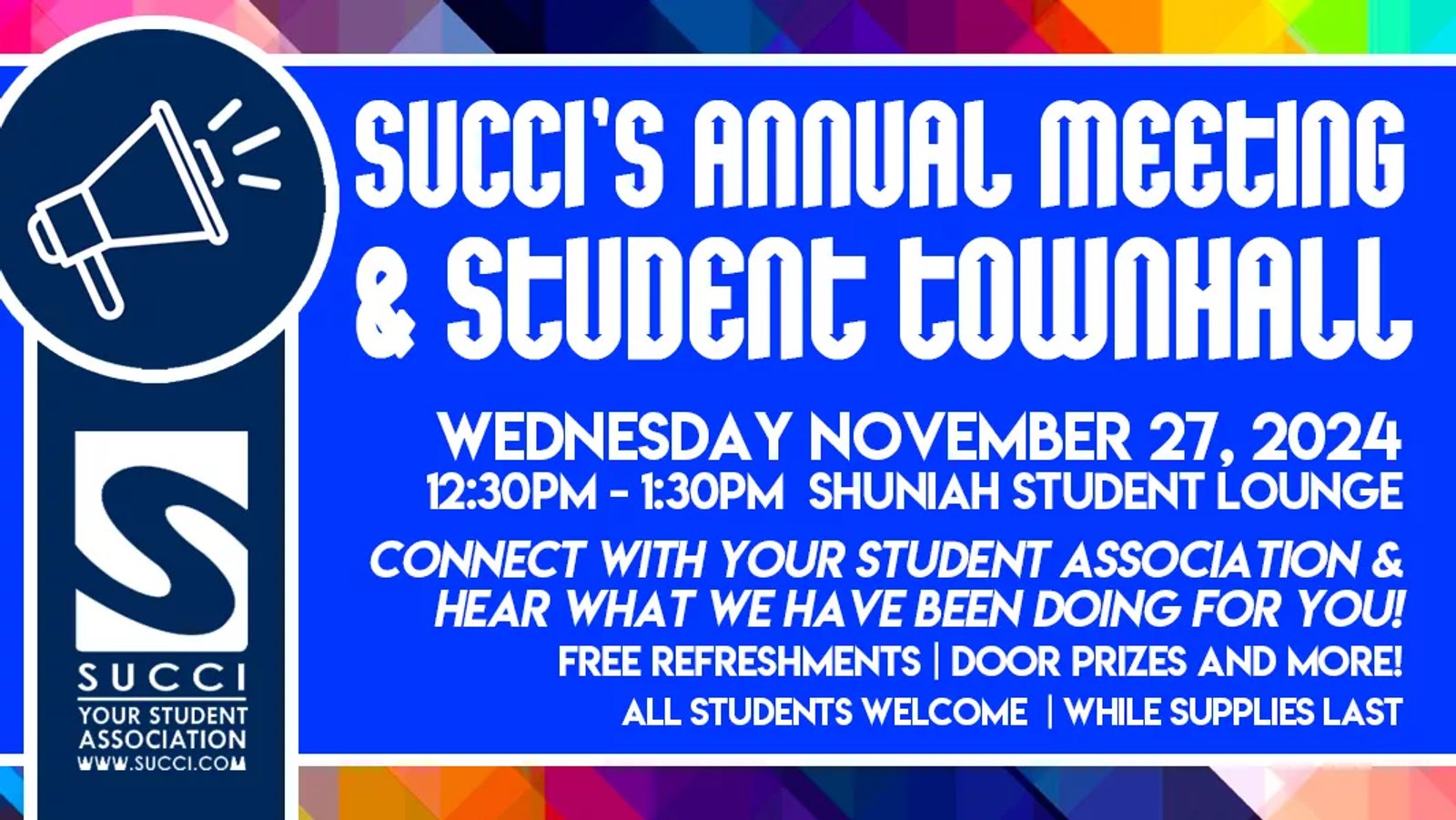SUCCI annual meeting and student townhall event poster
