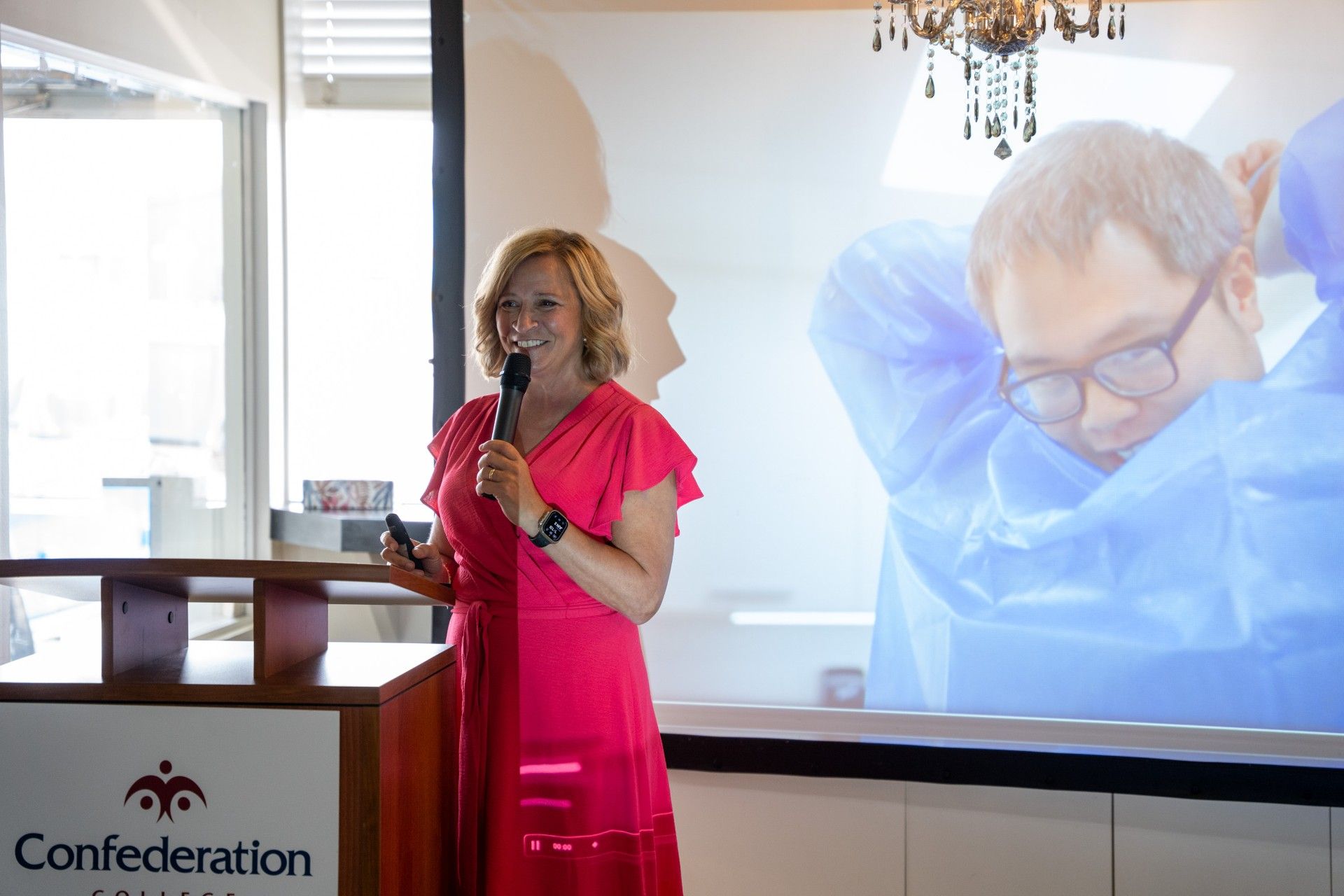Michelle Salo delivered her speech at Report to the Community
