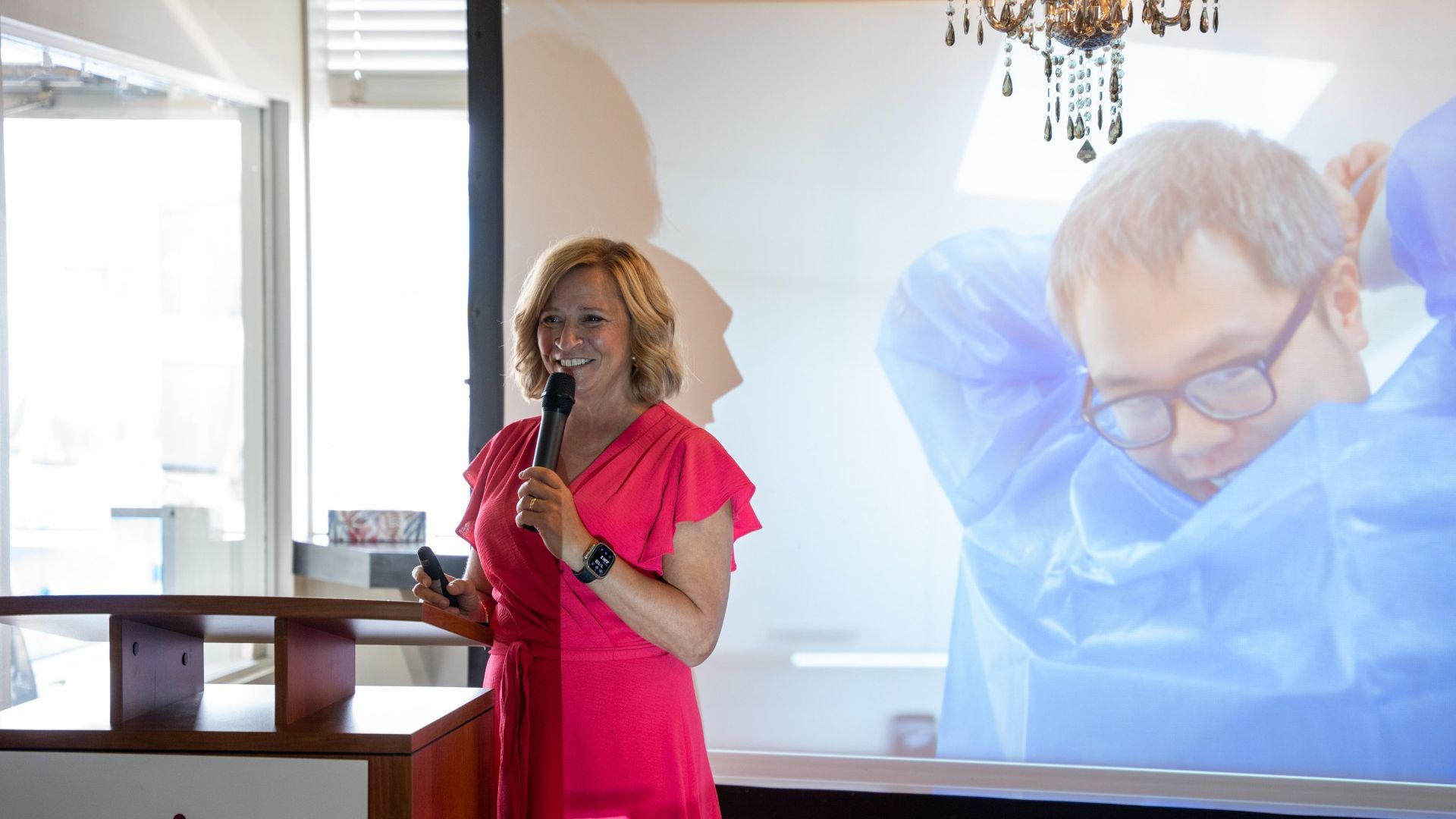Michelle Salo delivered her speech at Report to the Community