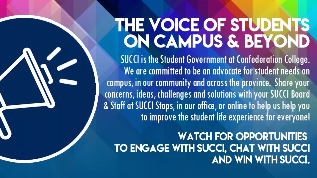 SUCCI advocacy poster about student voice and engagement