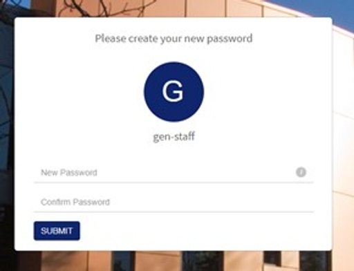 Create new password screen