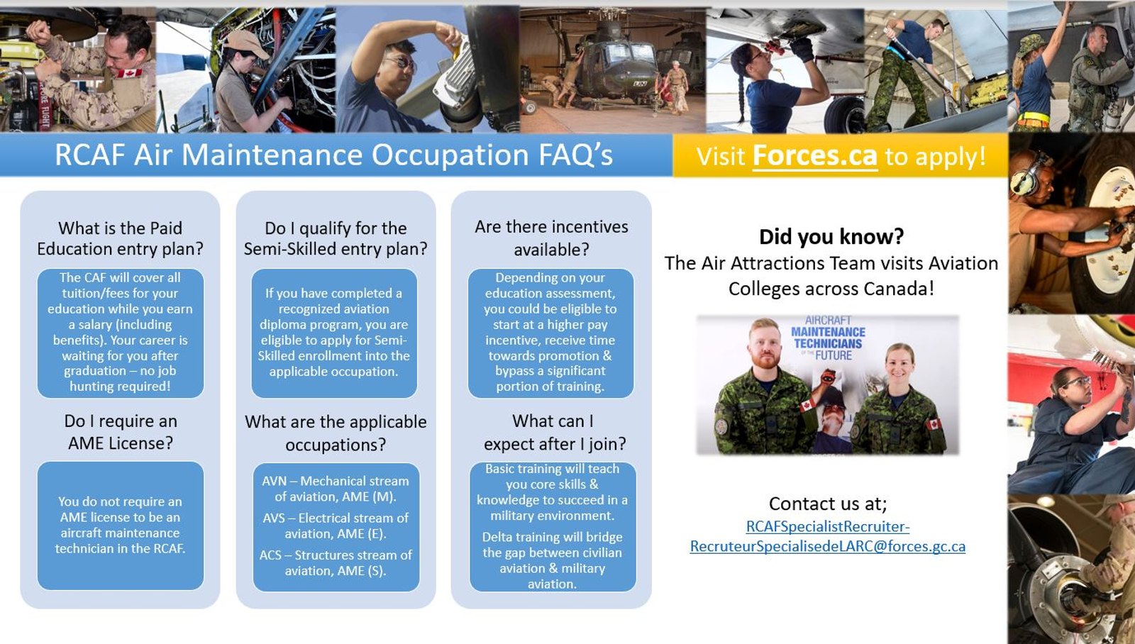 RCAF Air Maintanance Occupation FAQ