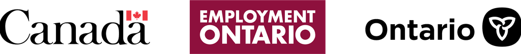 Canada wordmark, Employment Ontario logo, and Ontario wordmark with trillium emblem