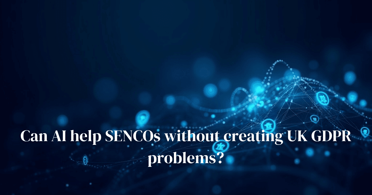 Abstract AI and GDPR hero image for SENCO admin