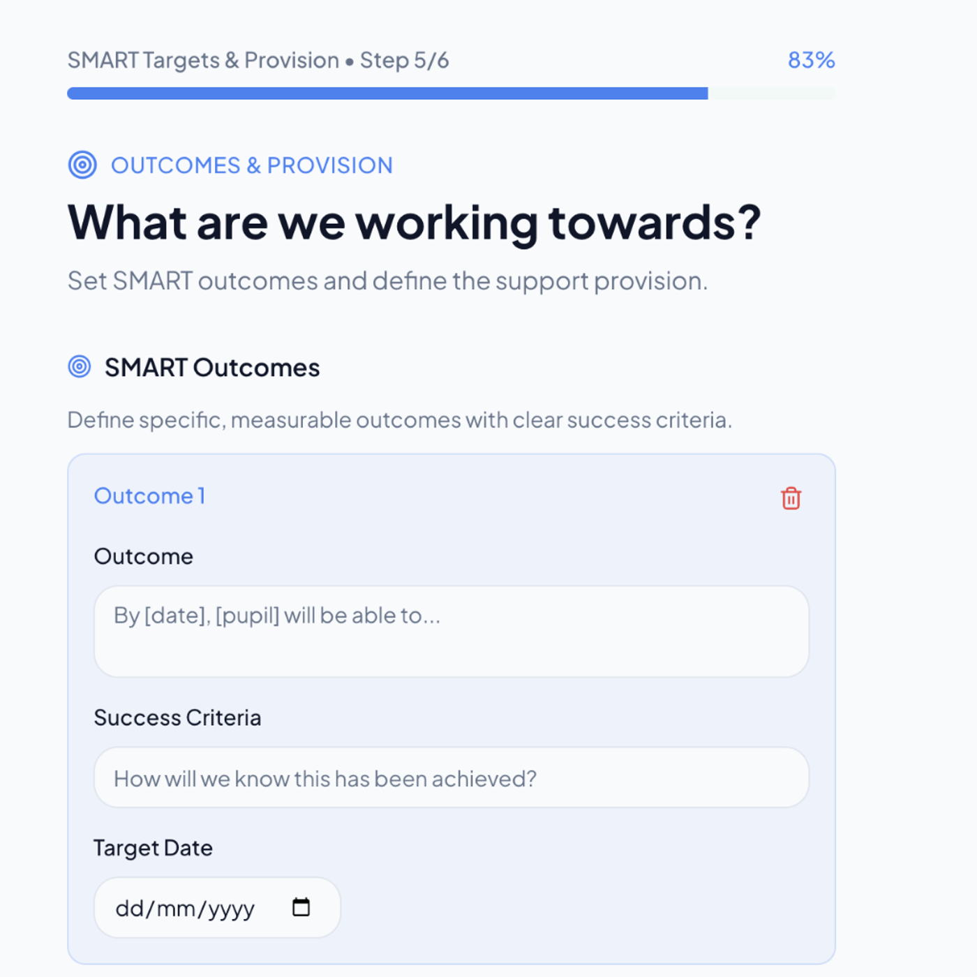 Workflow showing SEN paperwork reduction