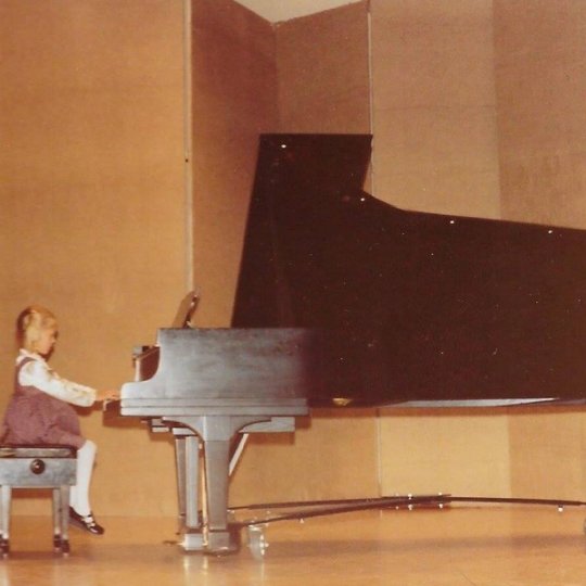 Kara's first piano recital in Calgary, Alberta, at age six.