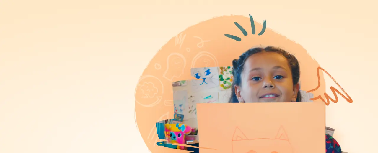5-7 year old child engaged in learning activities