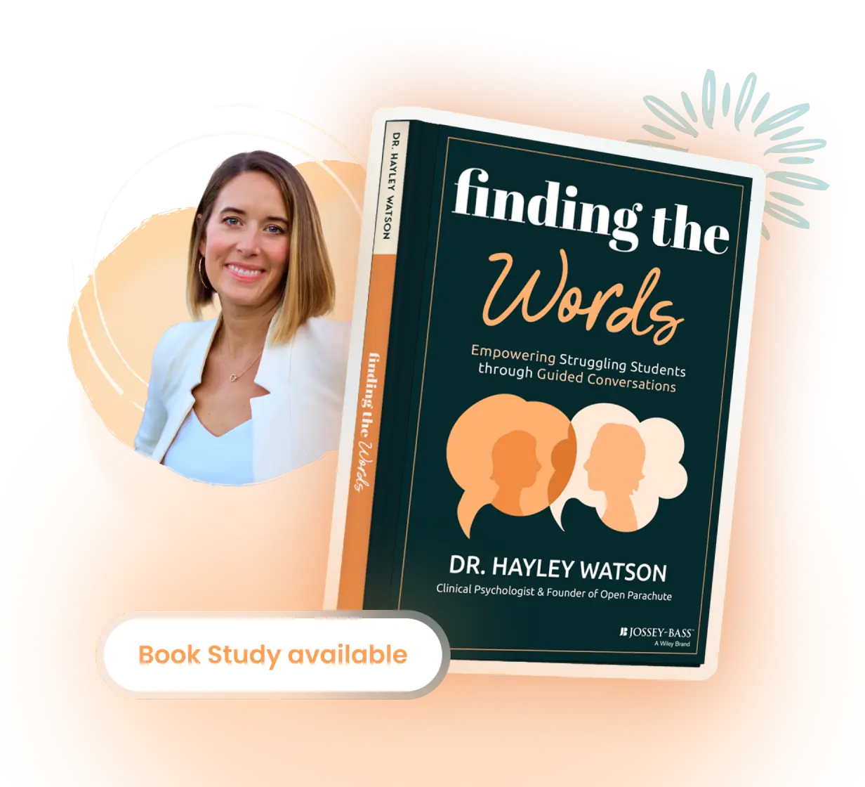 Dr. Hayley Watson with Finding the Words book - Educator Book Study