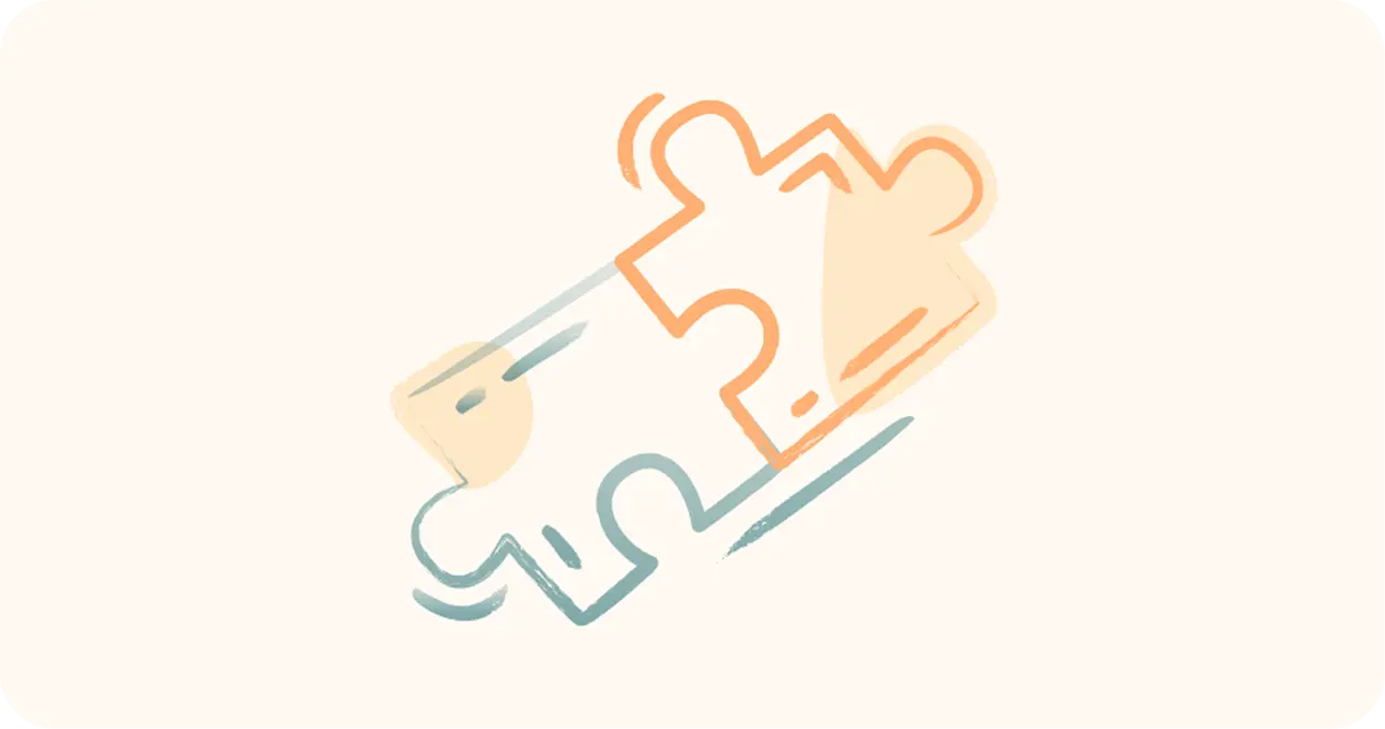 Interlocking puzzle pieces icon