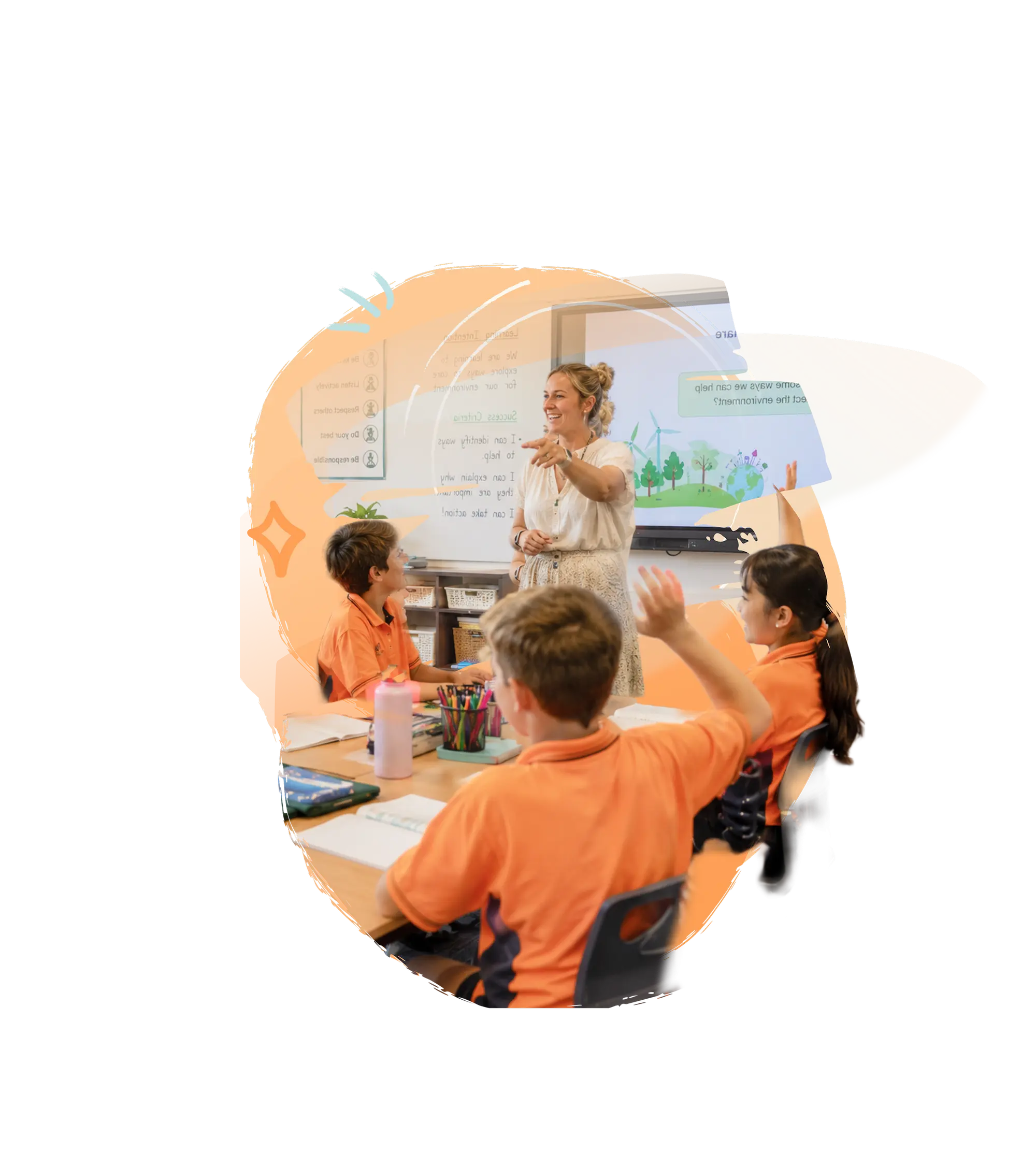Classroom with teacher speaker to their students
