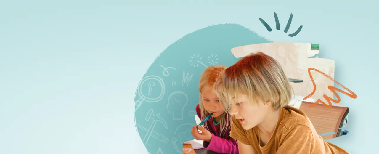 8-10 year old children reading together